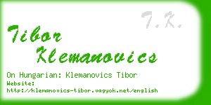 tibor klemanovics business card